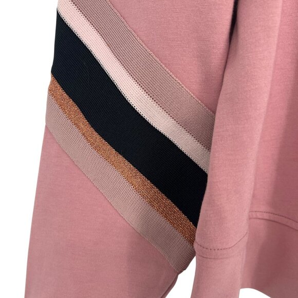 Ted Baker London Jordan Striped Dropped-Shoulder Sweatshirt Rose Pink Size 2 XS - Picture 4 of 12